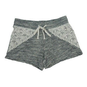 MOSSIMO Juniors XS Gray Lounge Shorts Embellished White Lace